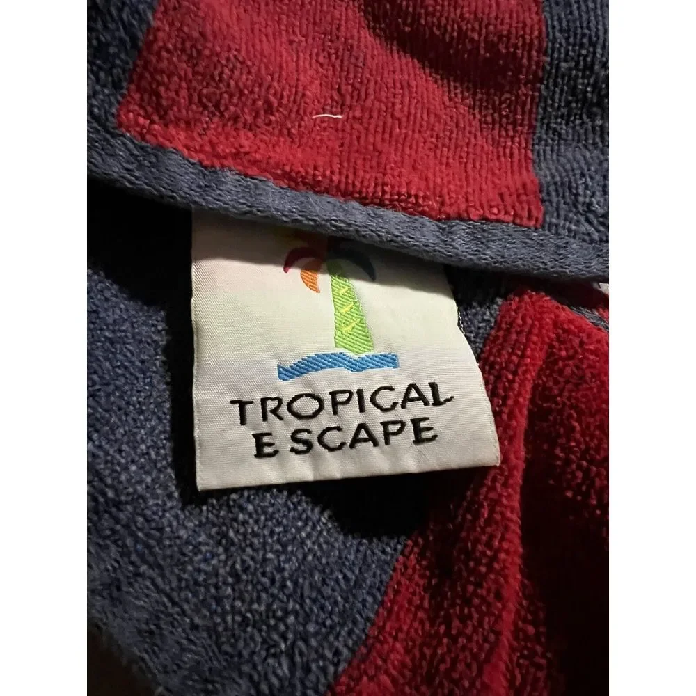 vtg tropical escape beach towel‎ Cruise The World 100% cotton